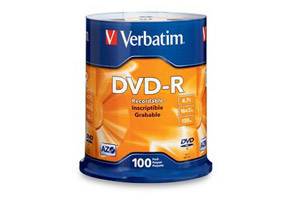 Verbatim 95102 16X 4.7GB DVD-R 100PK Spindle