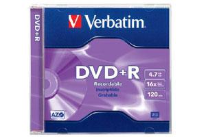 Verbatim 94916 16X 4.7GB DVD+R 1PK Jewel Case