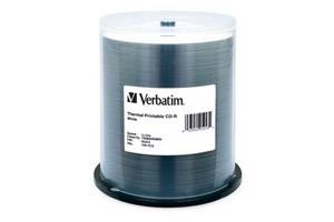 Verbatim 95253 52X 80Min 700MB Thermal Printable White Color CD-R 100PK Spindle