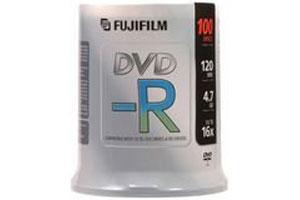 Fuji 15654612 16X 4.7GB White Thermal Hub Printable DVD-R 100PK Spindle