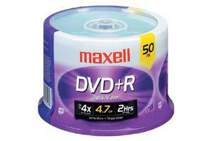Maxell 639013 4.7GB DVD+R Branded Surface 50PK Spindle