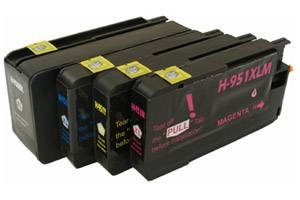 HP 950XL Black & 951XL Color 4-Pk Hi-Yield Compatible Ink Cartridges