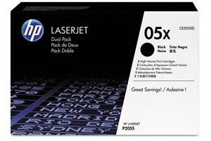 HP CE505XD / 05X Original Dual Pack High Yield Black Toner