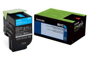 Lexmark 80C10C0 / 801C Original Cyan Toner Cartridge for CX310 CX410 CX510