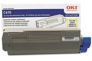 Okidata 44315301 Original Yellow Toner Cartridge for C610 Series Printer