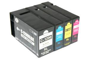 Canon PGI-1200XL Compatible BK/C/Y/M High Yield Ink Cartridge Set