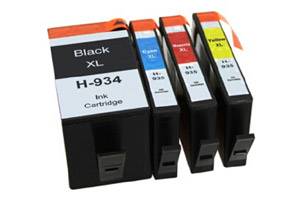 HP 934XL Black & 935XL Color 4-Pk Hi-Yield Compatible Ink Cartridges