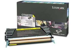 Lexmark C734A1YG Yellow Original Toner Cartridge for C734 XS734de
