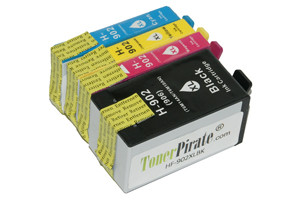 HP 902XL Black & Color 4-Pk High Yield Compatible Ink Cartridges