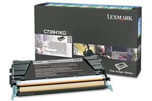 Lexmark C736H1KG Black Original High Yield Toner Cartridge C736