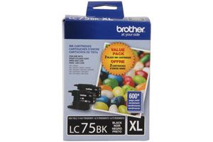 Brother LC75 XL 2 Pack Black Original Ink Cartridge for MFC-J280W