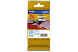 Brother TZE-FA3 1/2 inch Blue on Red Iron On Tape (12mm x 3m)