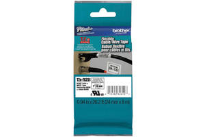 Brother TZE-FX251 1 inch Black on White Flexible Tape (24mm x 8m)