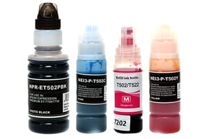 Epson T502 Black & Color Compatible Ink Bottle Set - EcoTank ET-4850