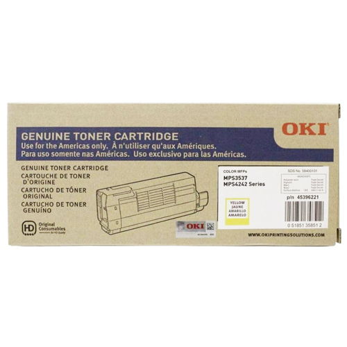 Okidata 45396221 [OEM] Yellow Genuine Toner Cartridge for MPS3537MC 