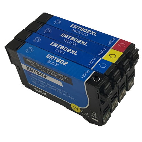 Epson 802 Black & 802XL 3-Color Combo Compatible Ink Cartridge Set