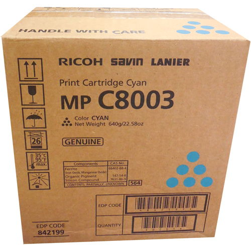 Ricoh 842199 Cyan Original Toner Cartridge for MPC8003 MPC6503