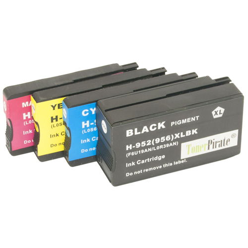 HP 952XL Black & Color 4-Pk Hi-Yield Compatible Ink Cartridges