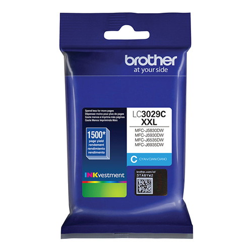 Brother LC3029C Cyan Original Super High Yield Ink Cartridge