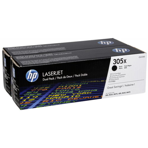 HP CE410XD 305X 2-PK Black Original Toner Cartridge M375DW M475DN