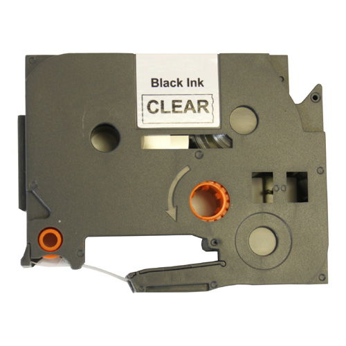 Brother TZE-141 Compatible 3/4 inch Black on Clear Tape (18mm x 8m)