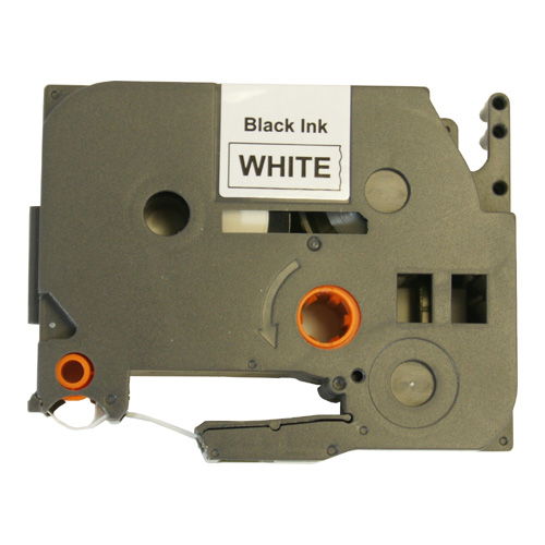 Brother TZE-211 Compatible 1/4 inch Black on White Tape (6mm x 8m)