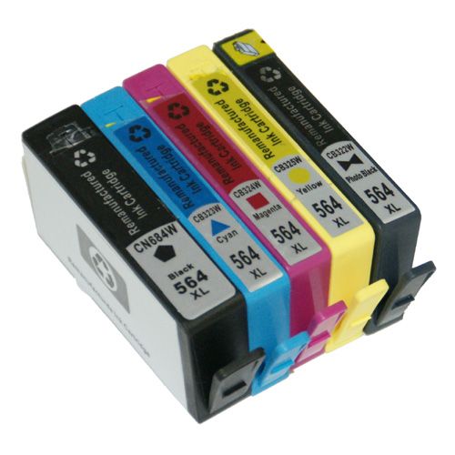 HP 564XL Black 2X & Color High Yield Compatible Ink Cartridges 5-Pack