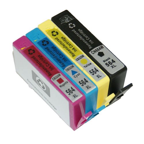 HP 564XL Black 2X & Color Compatible High Yield Ink Cartridge 4-Pack