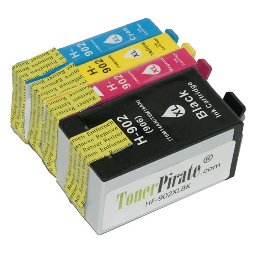 HP 902XL Black & Color 4-Pk High Yield Compatible Ink Cartridges