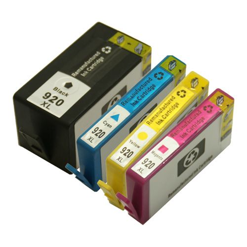 HP 920XL Black & Color High Yield Compatible Ink Cartridges 4-Pk Set