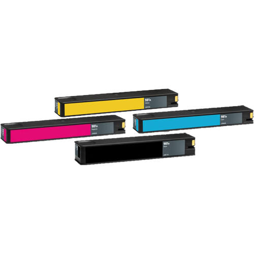 HP 981A Black & 3-Color Compatible Ink Cartridge Set for 586f 556xh