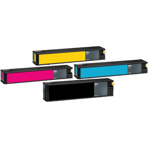 HP 981X Black & 3-Color Compatible Ink Cartridge Set for 586f 556xh