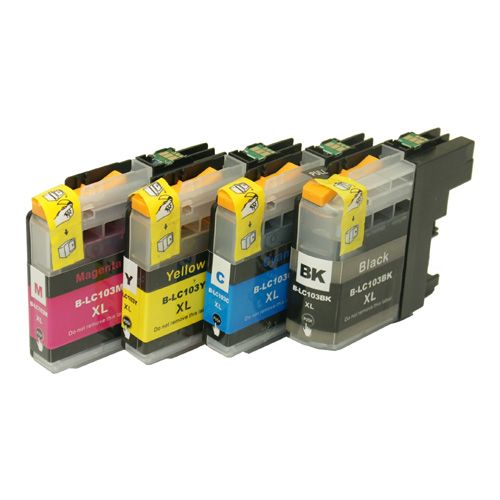 Brother LC103 Black & Color Compatible Ink Cartridge 4 Pack Set