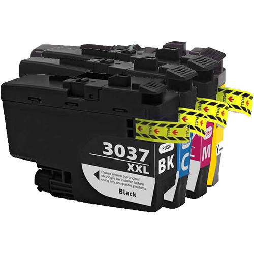 Brother LC3037 Black & Color Compatible Ink Cartridge 4 Pack Set