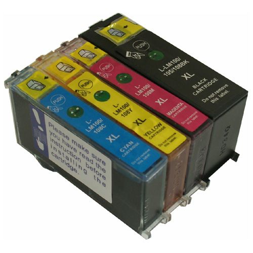 Lexmark #100XL Black & Color 4-Pack Combo Ink Cartridge Set