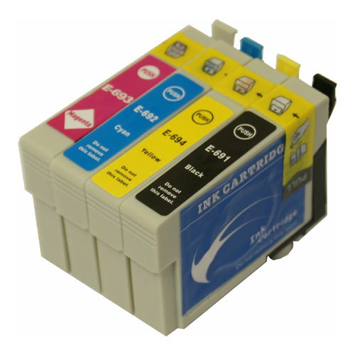 Epson T069 #69 Black & 3-Color Combo Set Remanufactured Ink Cartridges