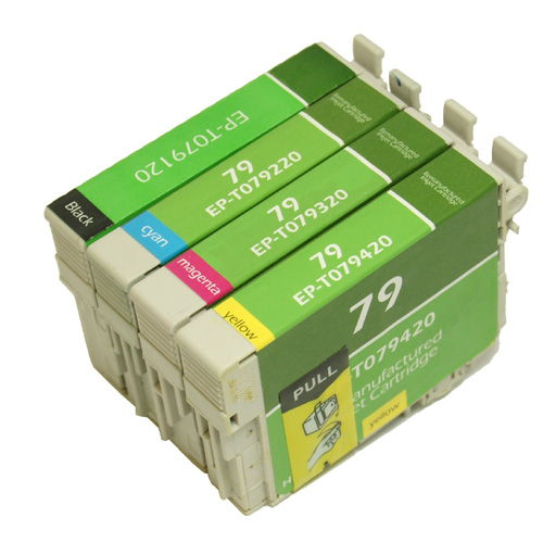 Epson #79 Remanufactured Black and Color 4 Pack Ink Cartridge Combo Set