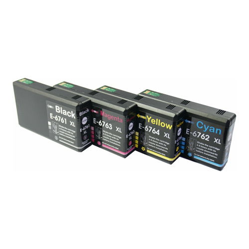 Epson T676XL120 676 Black & Color Compatible Ink Cartridges 4 Pk Combo