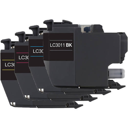 Brother LC3011 Black & Color Compatible Ink Cartridge 4-Pack Set