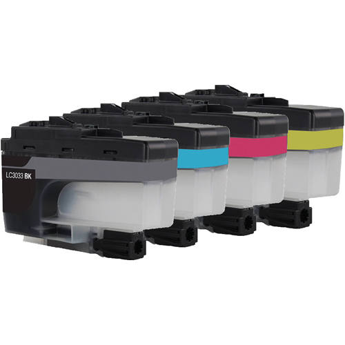 Brother LC3033 Black & Color Compatible Ink Cartridge 4 Pack Set