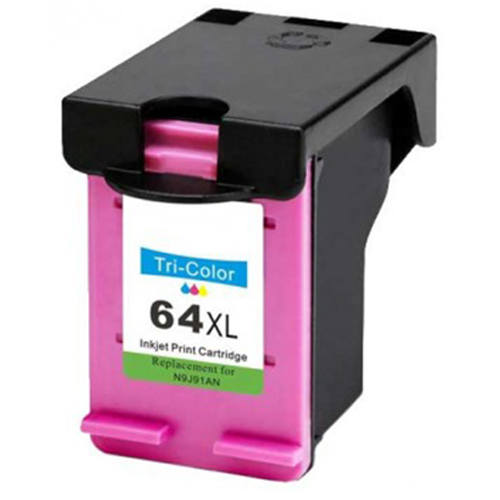 HP N9J91AN 64XL Tri Color High Yield Compatible Ink Cartridge for 6255