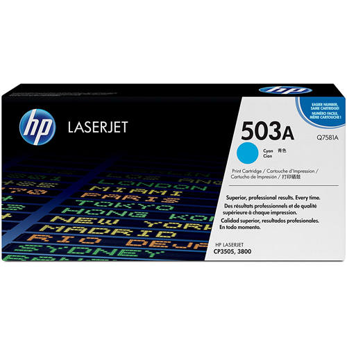 HP Q7581A Original Cyan Toner Cartridge for LaserJet 3800