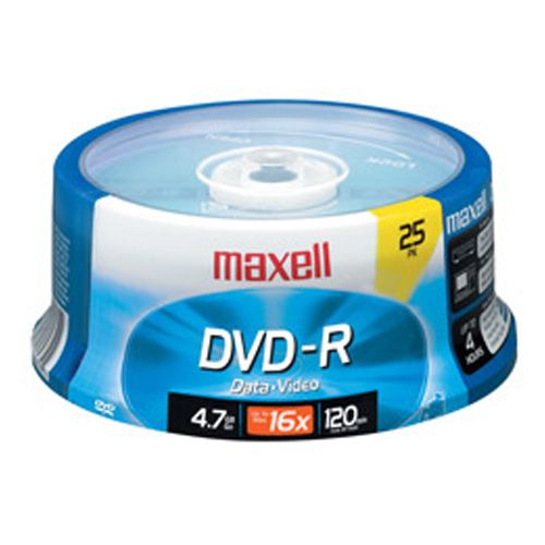 Maxell 638010 16X 4.7GB DVD-R 25PK Spindle