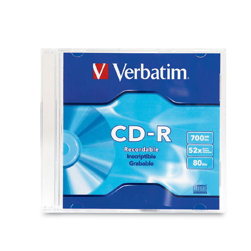 Verbatim 94776 52X 700MB 80min CD-R 1PK Slim Jewel Case