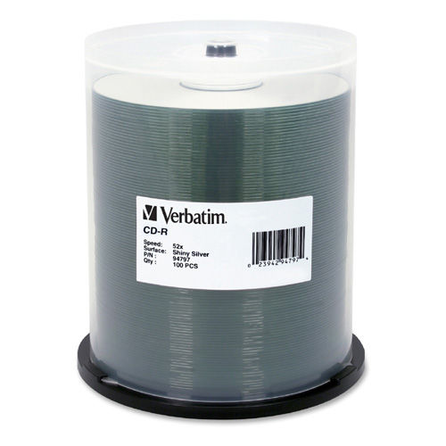 Verbatim 94797 52X 80Min 700MB Silk Screen Printable CD-R w/ Azo Dye 100PK Spindle