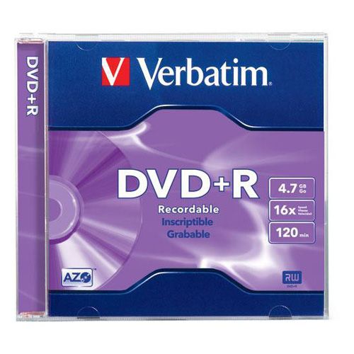 Verbatim 94916 16X 4.7GB DVD+R 1PK Jewel Case
