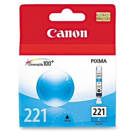 Canon CLI-221 Cyan Original Ink Tank for Pixma iP3600 iP4600 MP640 MP980 MX860
