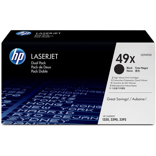 HP Q5949XD 49X 2-Pack Black Original Toner Cartridge Laserjet 1320N