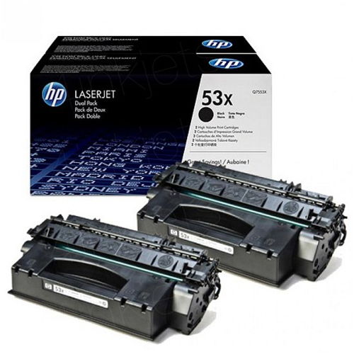 HP Q7553XD 53X 2-PK Black High Yield Original Toner Cartridges