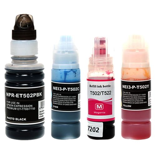 Epson T502 Black & Color Compatible Ink Bottle Set - EcoTank ET-4850